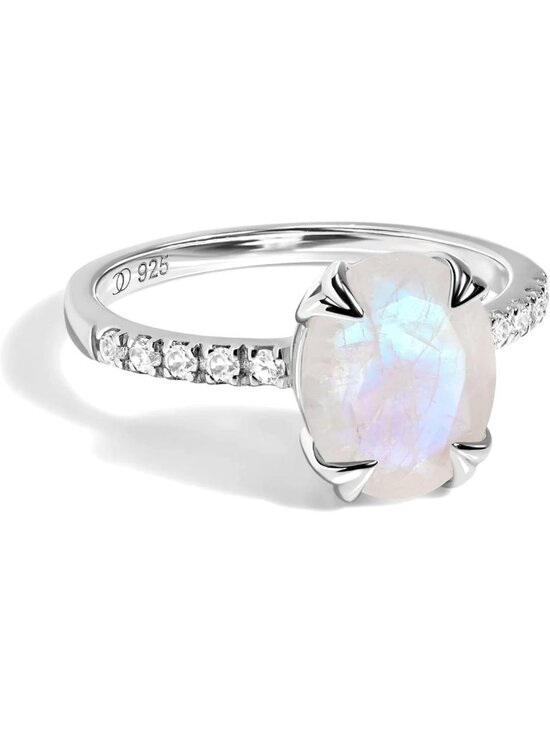Jewelry - Rainbow Moonstone, Black Obsidian & Rose Quartz Rings - Boho Chic Jewelry for